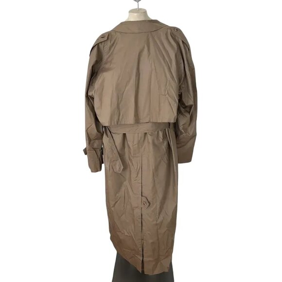 VTG Double Breasted Belted Trench Coat in Tan  Zip out wool liner  MEN'S 42 LONG - Picture 6 of 13